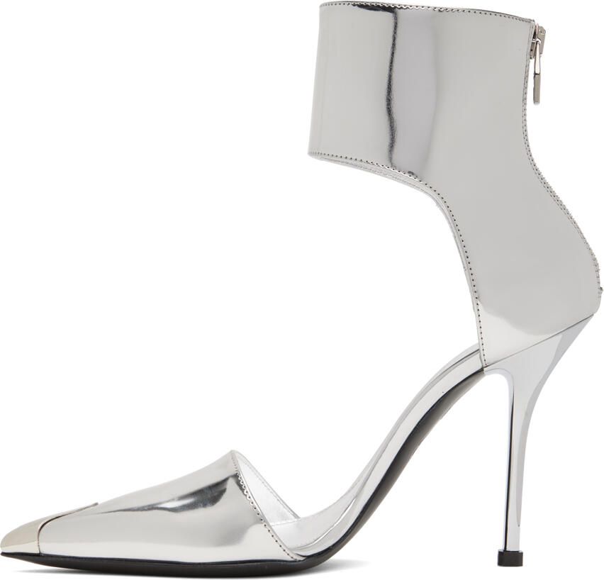 Alexander McQueen Silver Harness Punk Heels - Picture 2