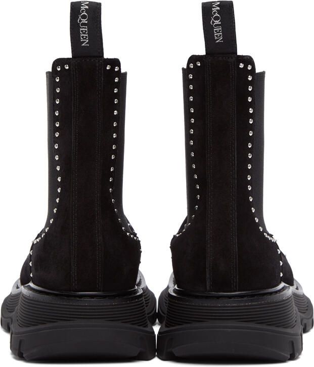 Alexander McQueen SSENSE Exclusive Black & Silver Suede Chelsea Boots - Picture 4