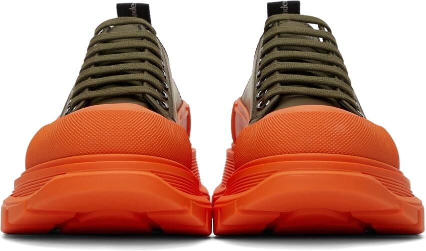 Alexander McQueen SSENSE Exclusive Green & Orange Tread Slick Low Sneakers - Picture 3