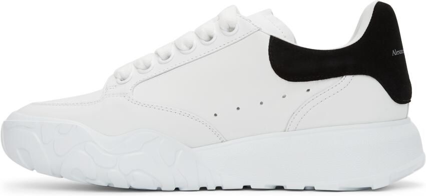Alexander McQueen White & Black Court Trainer Sneakers - Picture 4