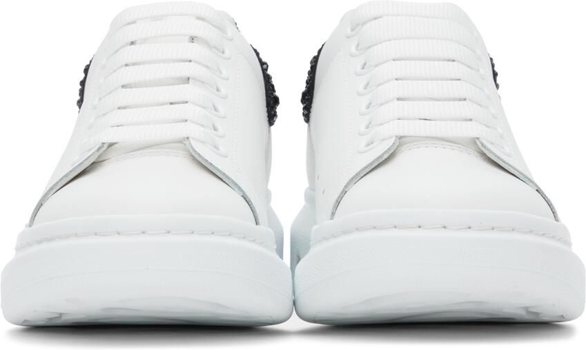 Alexander McQueen White & Black Embellished Oversized Sneakers - Picture 5