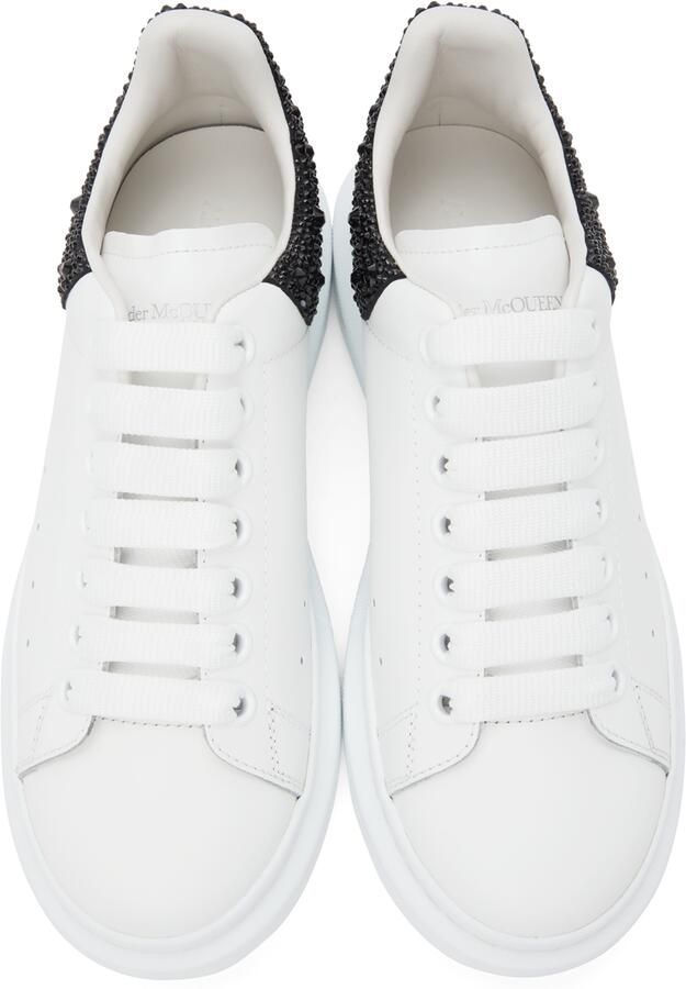 Alexander McQueen White & Black Embellished Oversized Sneakers