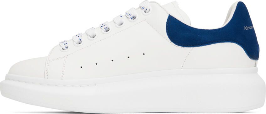 Alexander McQueen White & Blue Oversized Sneakers - Picture 4