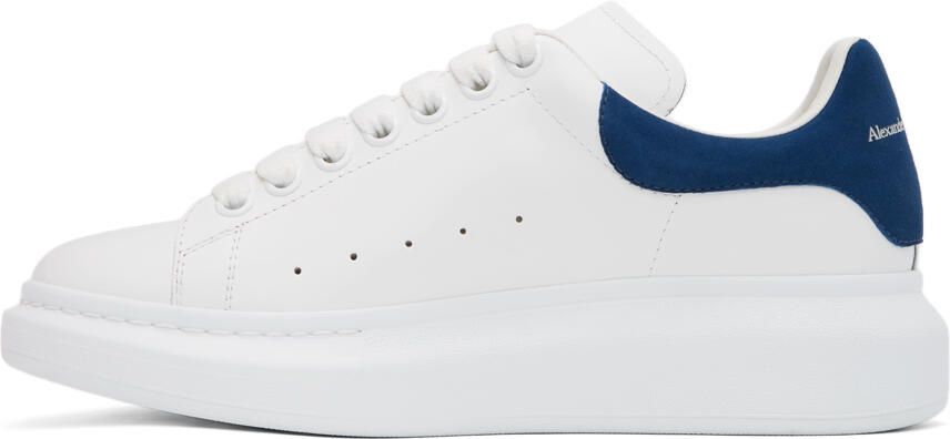 Alexander McQueen White & Blue Oversized Sneakers - Picture 4