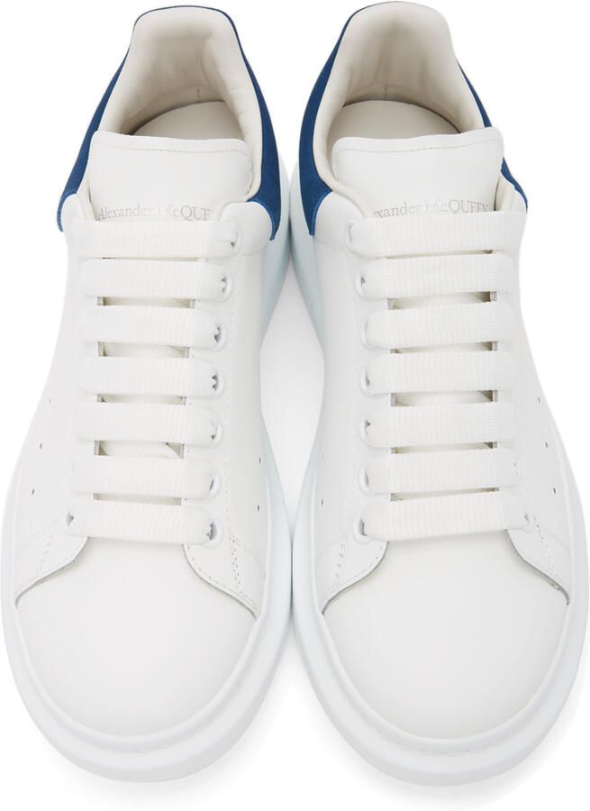 Alexander McQueen White & Blue Oversized Sneakers