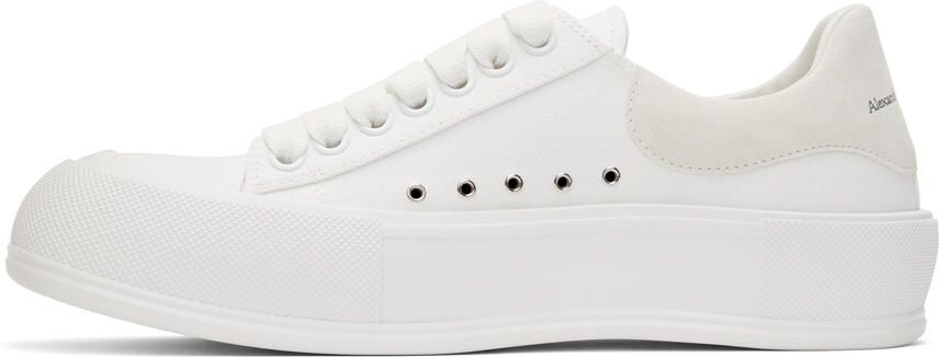 Alexander McQueen White & Off-White Deck Plimsoll Sneakers - Picture 4