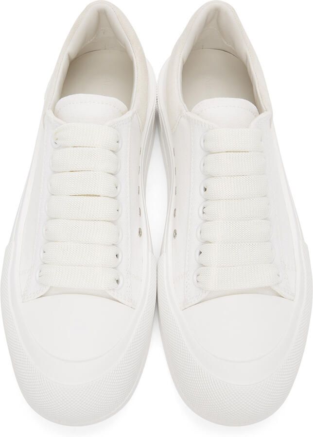 Alexander McQueen White & Off-White Deck Plimsoll Sneakers