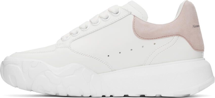 Alexander McQueen White & Pink Court Sneakers - Picture 3