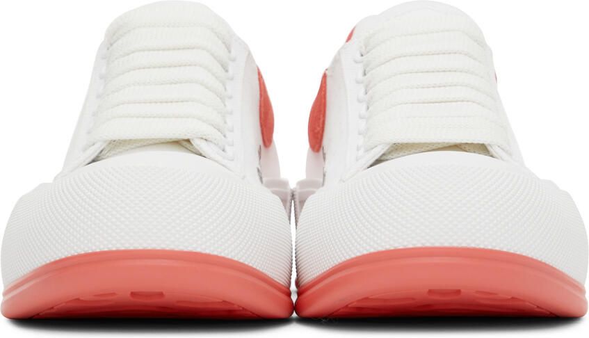 Alexander McQueen White & Pink Plimsoll Sneakers - Picture 3