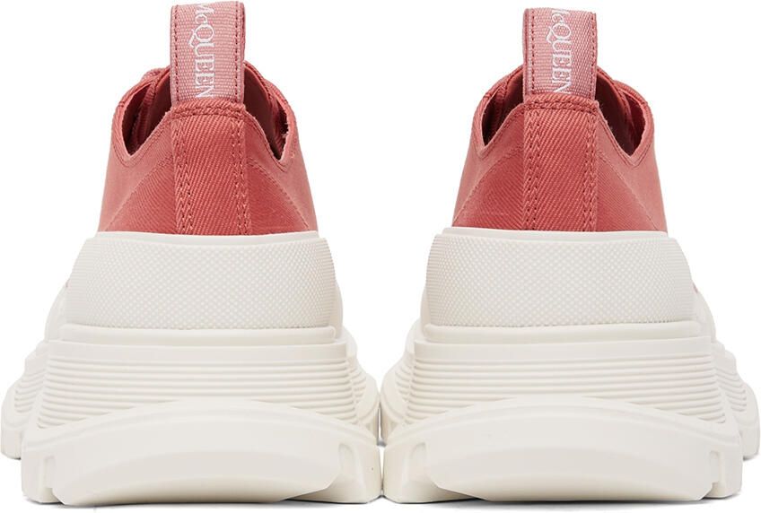 Alexander McQueen White & Pink Tread Slick Sneakers