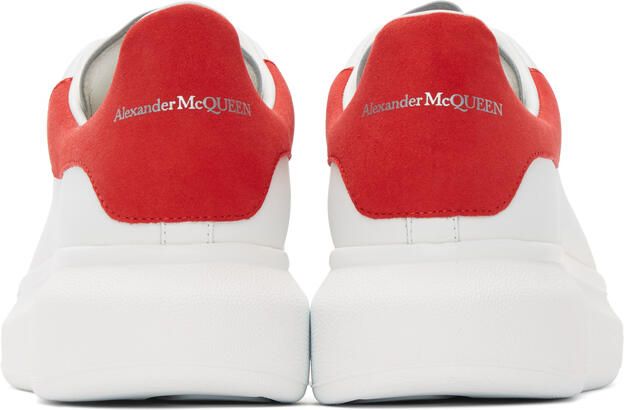 Alexander McQueen White & Red Oversized Sneakers - Picture 4
