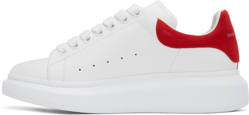 Alexander McQueen White & Red Oversized Sneakers - Picture 3