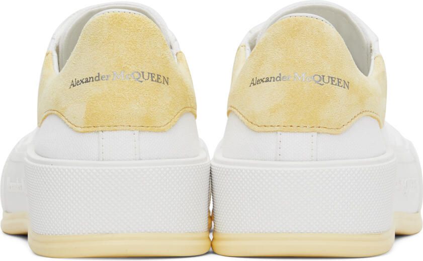 Alexander McQueen White & Yellow Plimsoll Sneakers - Picture 2