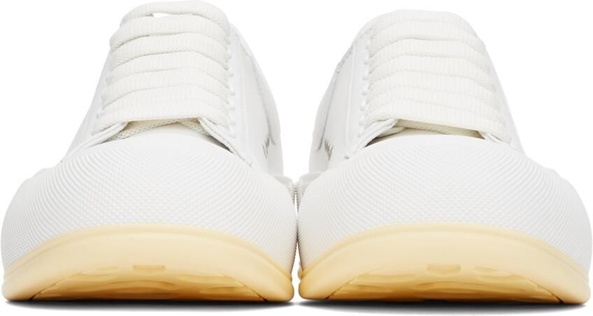 Alexander McQueen White Deck Lace-Up Plimsoll Sneakers - Picture 3
