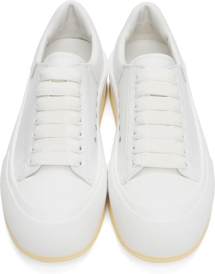 Alexander McQueen White Deck Lace-Up Plimsoll Sneakers