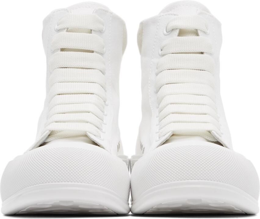 Alexander McQueen White Deck Plimsoll High-Top Sneakers - Picture 2