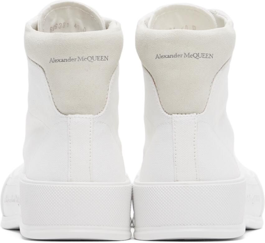 Alexander McQueen White Deck Plimsoll High-Top Sneakers