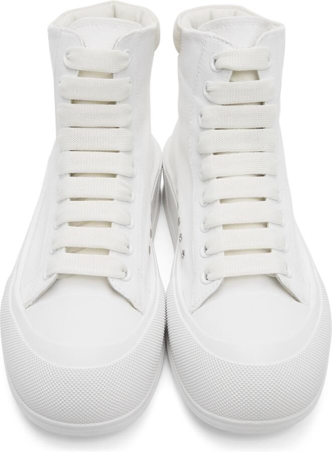 Alexander McQueen White Deck Plimsoll High-Top Sneakers - Picture 3