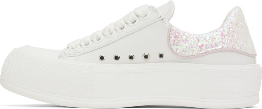 Alexander McQueen White Deck Plimsoll Sneakers - Picture 3