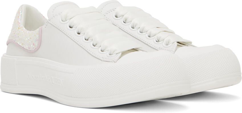 Alexander McQueen White Deck Plimsoll Sneakers - Picture 2