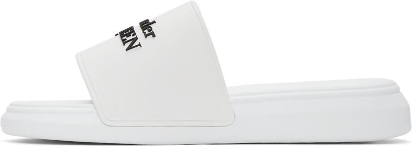 Alexander McQueen White Logo Pool Slides - Picture 3