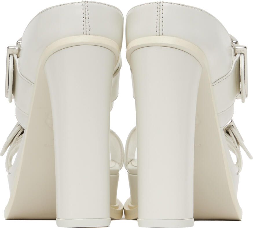 Alexander McQueen White Platform Buckle Heeled Sandals