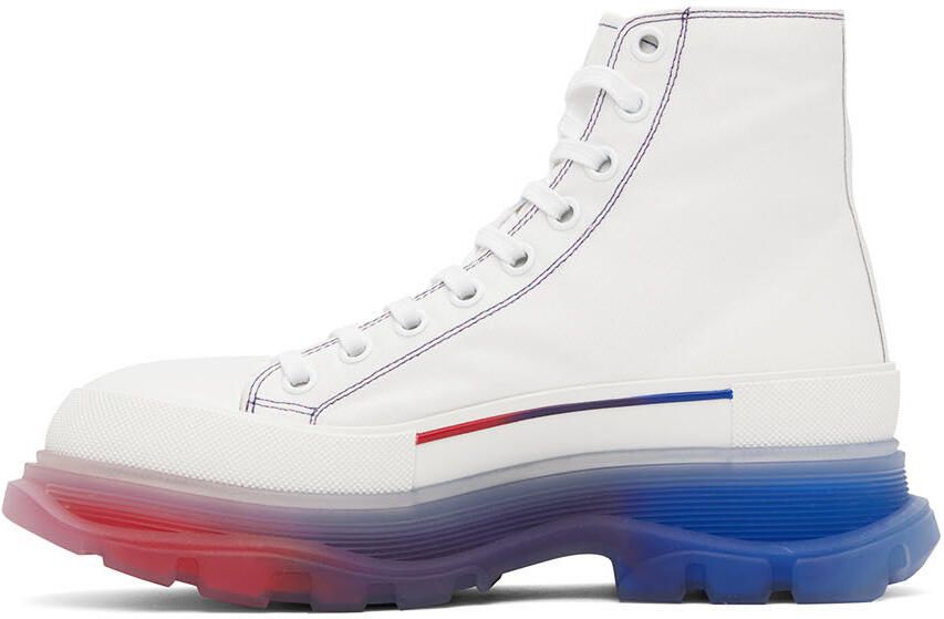 Alexander McQueen White Tread Slick Hi Sneakers - Picture 3