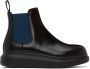 Alexander McQueen Black & Blue Hybrid Ankle Boots - Thumbnail 1