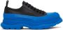 Alexander McQueen Black & Blue Tread Slick Low Sneakers - Thumbnail 1