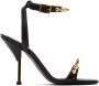 Alexander McQueen Black & Gold Studded Heeled Sandals - Thumbnail 1