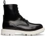 Alexander McQueen Black & Off-White Shiny Liquid Spazzol Boots - Thumbnail 1