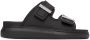 Alexander McQueen Black & Silver Rubber Hybrid Sandals - Thumbnail 1