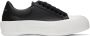 Alexander McQueen Black & White Leather Deck Plimsoll Sneakers - Thumbnail 1