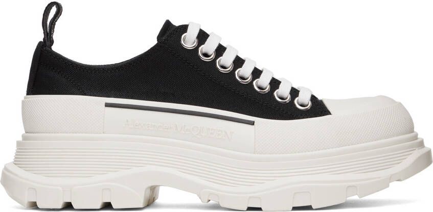 Alexander McQueen Black & White Slick Sneakers