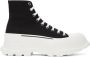 Alexander McQueen Black & White Tread Slick Hi Sneakers - Thumbnail 1