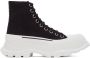 Alexander McQueen Black & White Tread Slick High Sneakers - Thumbnail 1