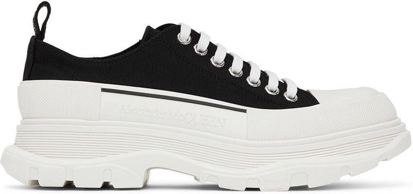Alexander McQueen Black & White Tread Slick Sneakers