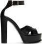 Alexander McQueen Black Leather Platform Heeled Sandals - Thumbnail 1