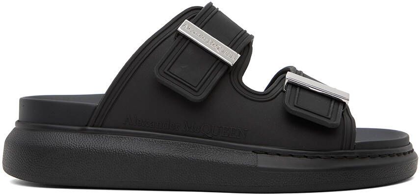 Alexander McQueen Black Oversized Hybrid Slides