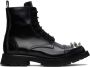 Alexander McQueen Black Punk Stud Lace-Up Boots - Thumbnail 1