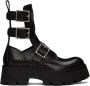 Alexander McQueen Black Rave Buckle Boots - Thumbnail 1