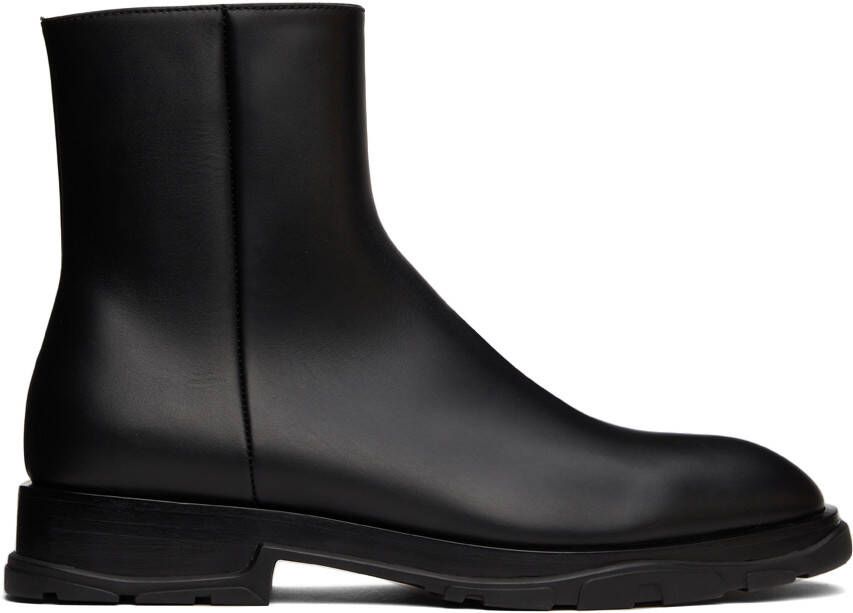 Alexander McQueen Black Swilly Zip-Up Boots