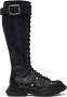 Alexander McQueen Black Tread Lace-Up Tall Boots - Thumbnail 1