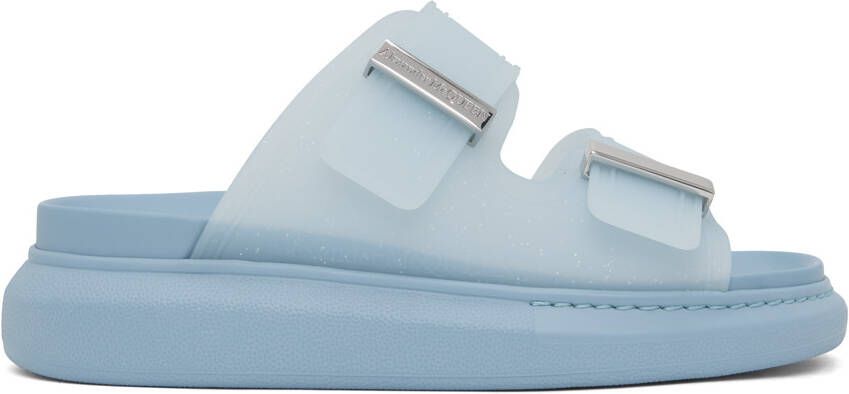 Alexander McQueen Blue Hybrid Glitter Slides