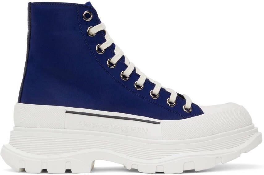 Alexander McQueen Blue Tread Slick High Sneakers