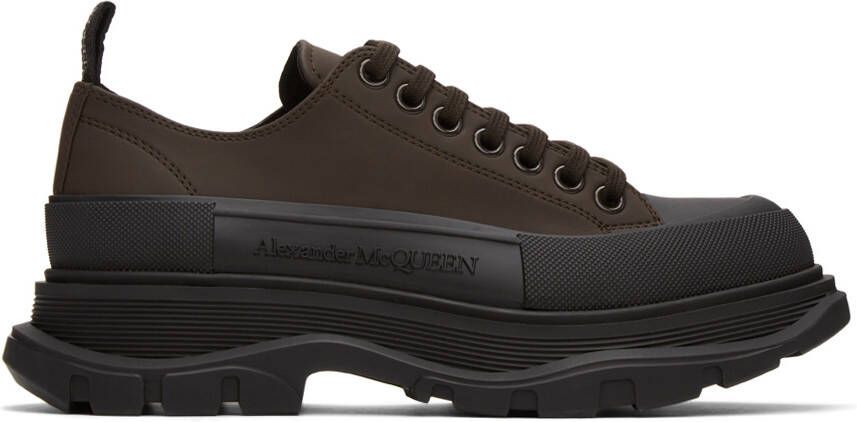 Alexander McQueen Brown Tread Slick Low Sneakers