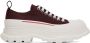 Alexander McQueen Burgundy Tread Slick Low Sneakers - Thumbnail 1