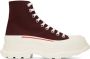 Alexander McQueen Burgundy Tread Slick Sneakers - Thumbnail 1