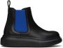 Alexander McQueen Kids Black & Blue Hybrid Chelsea Boots - Thumbnail 1