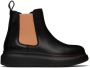 Alexander McQueen Kids Black & Orange Oversized Chelsea Boots - Thumbnail 1